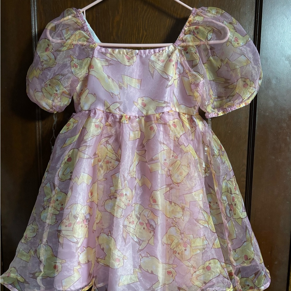 Pokemon Pink and Yellow Ruffled Babydoll Dress